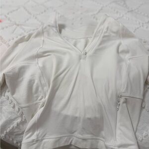 Lululemon Athletica Cream V-Neck Sweatshirt